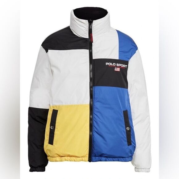 Polo Ralph Lauren Reversible Black Multi Puffer Water Repellent Size M - Picture 3 of 13